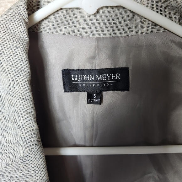 John Meyer Collection Linen Blend Tan Utility Blazer Jacket w/Belt-Size 16 NWT - Picture 6 of 11